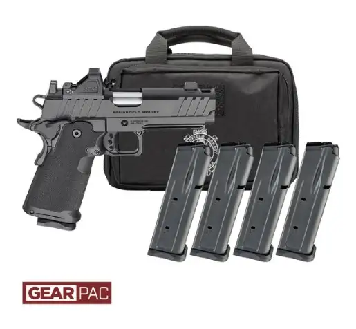 SPRINGFIELD ARMORY 1911 DS PRODIGY AOS 4.25" L.C. COMP U NOTCH FIBER OPTIC VRDIAN RFX11,BAG,4 MAGS